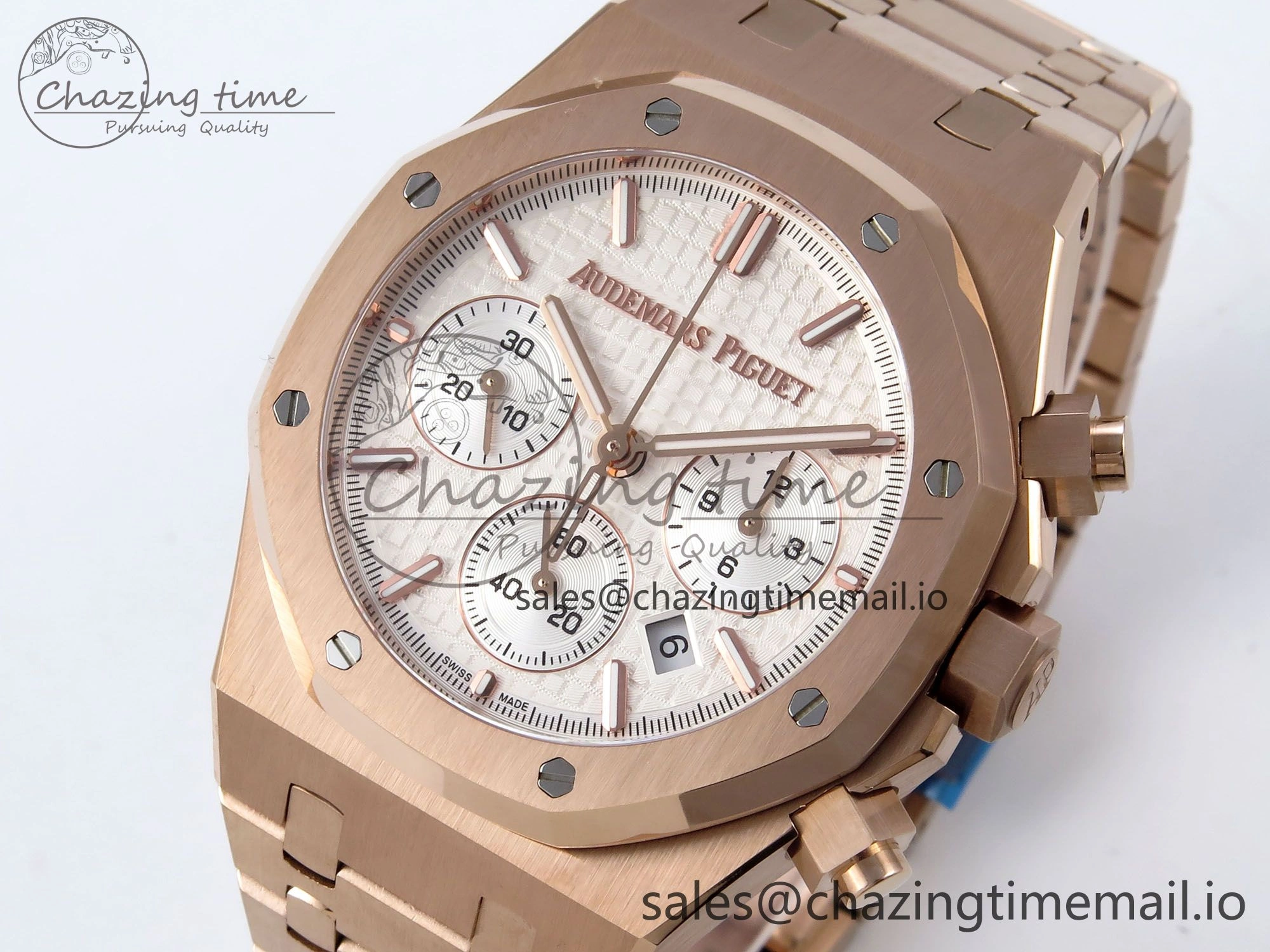 Royal Oak Chrono 26240OR RG BF Best Edition White Dial on RG Bracelet SH7750