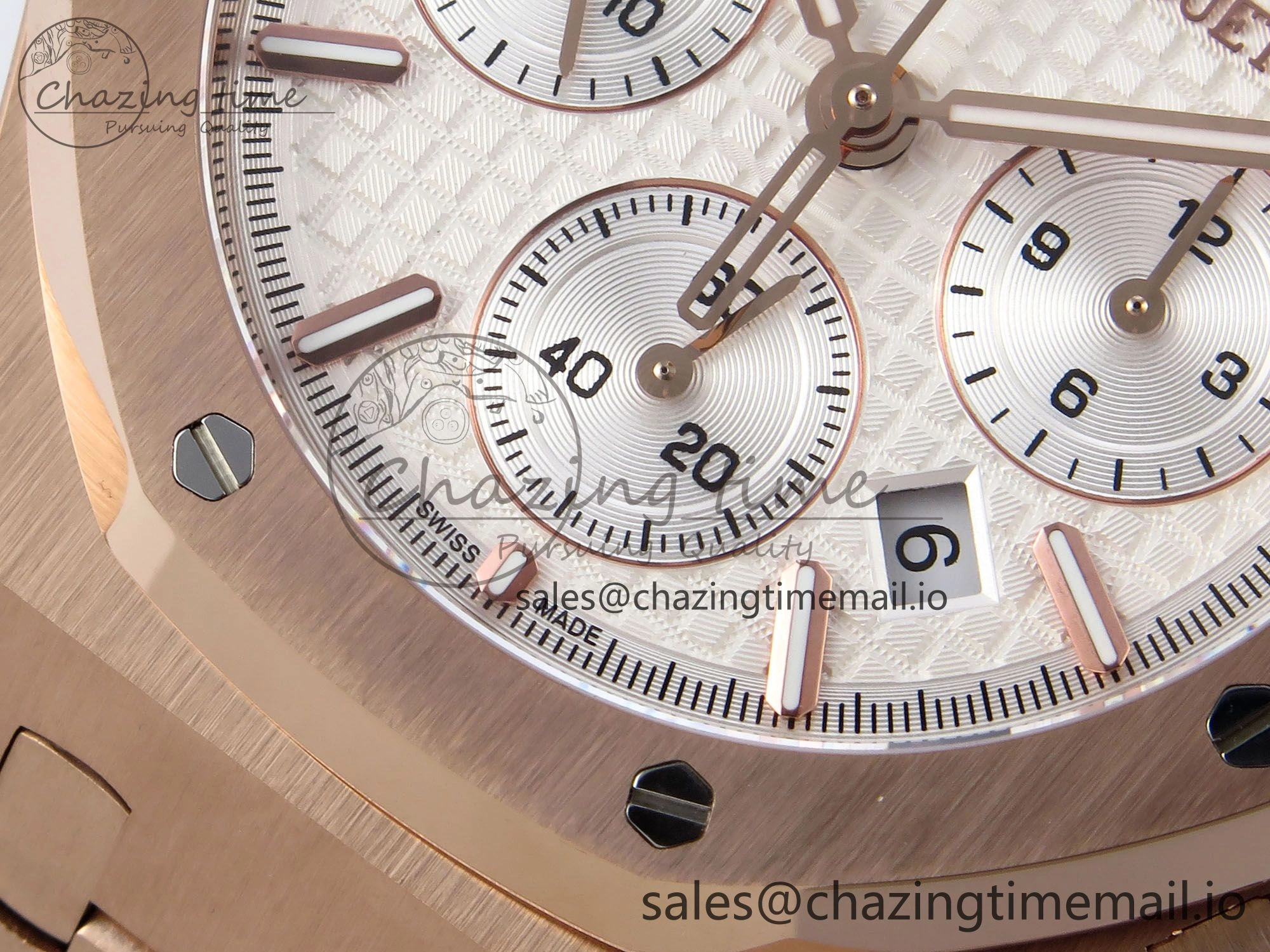 Royal Oak Chrono 26240OR RG BF Best Edition White Dial on RG Bracelet SH7750