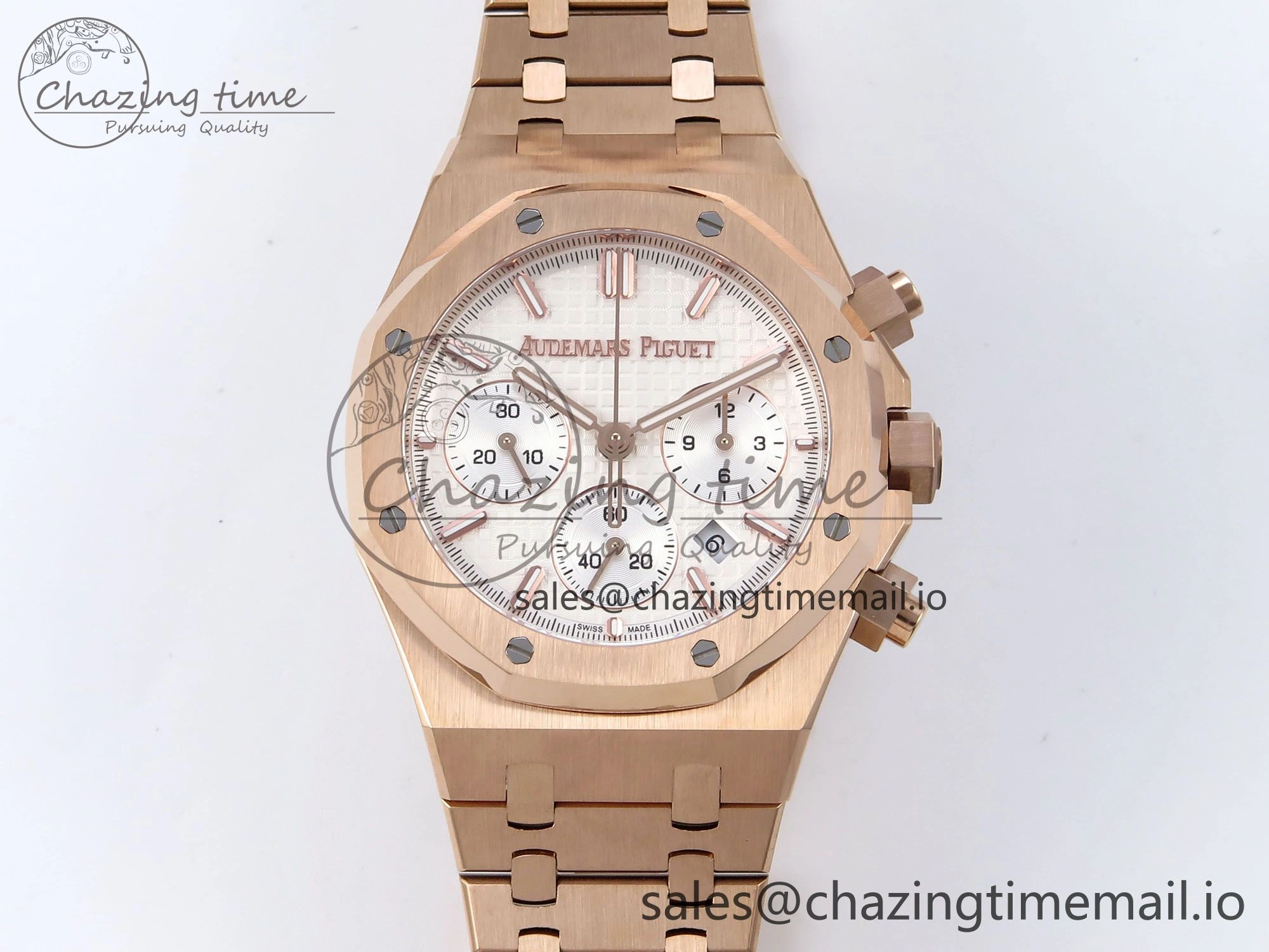 Royal Oak Chrono 26240OR RG BF Best Edition White Dial on RG Bracelet SH7750