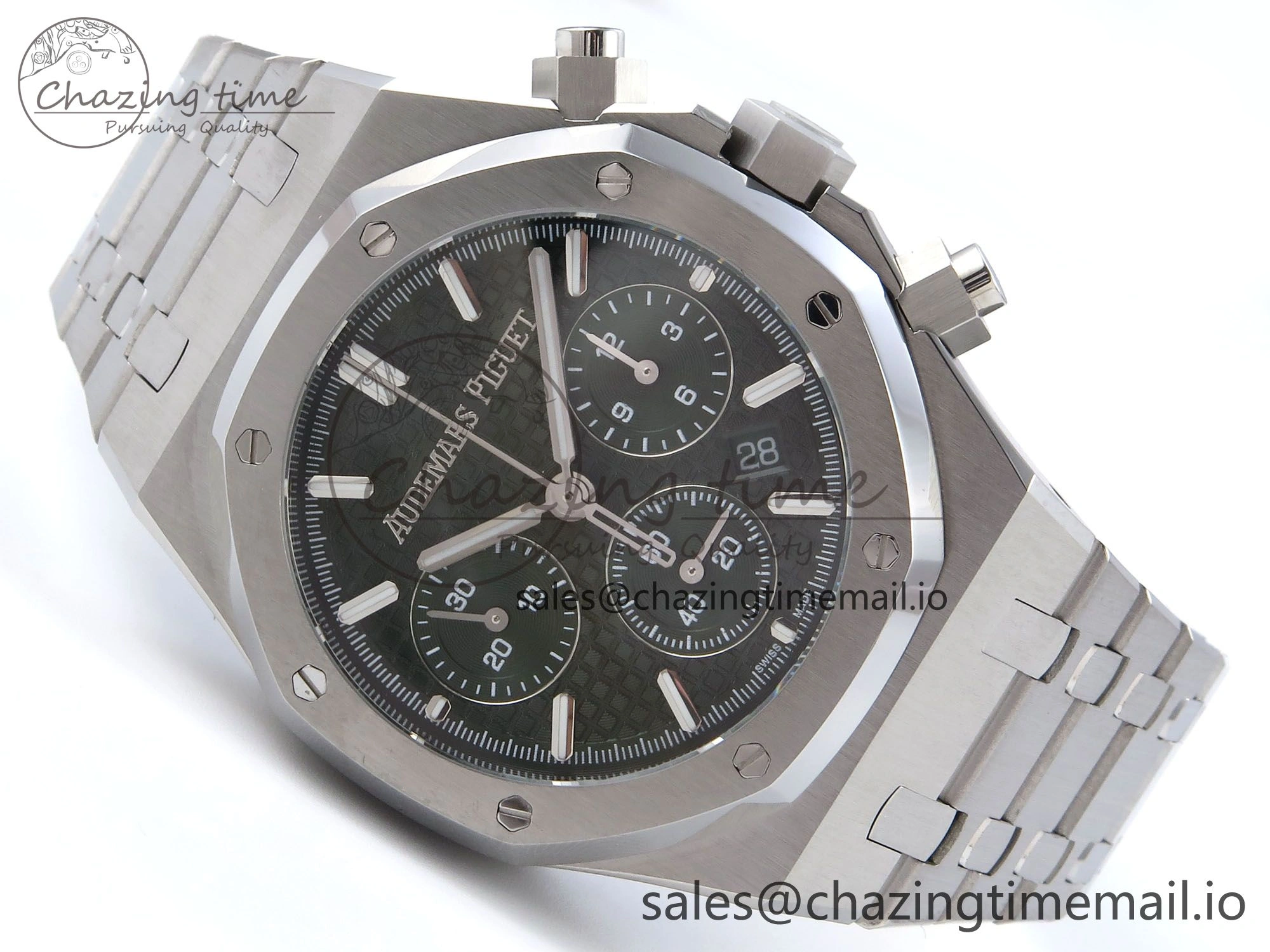 Royal Oak Chrono 26240ST SS BF Best Edition Green Dial on SS Bracelet SH7750