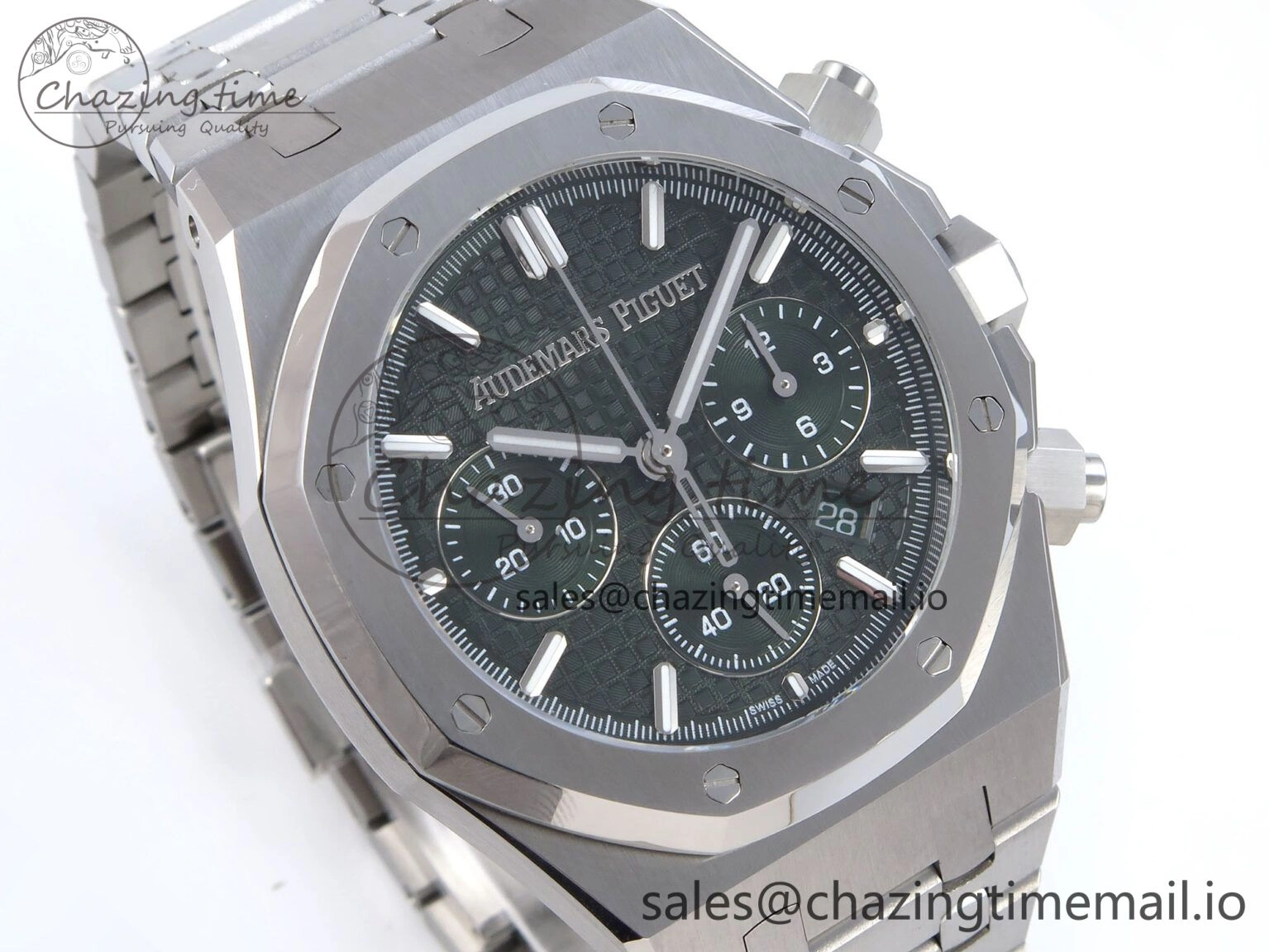 Royal Oak Chrono 26240ST SS BF Best Edition Green Dial on SS Bracelet SH7750