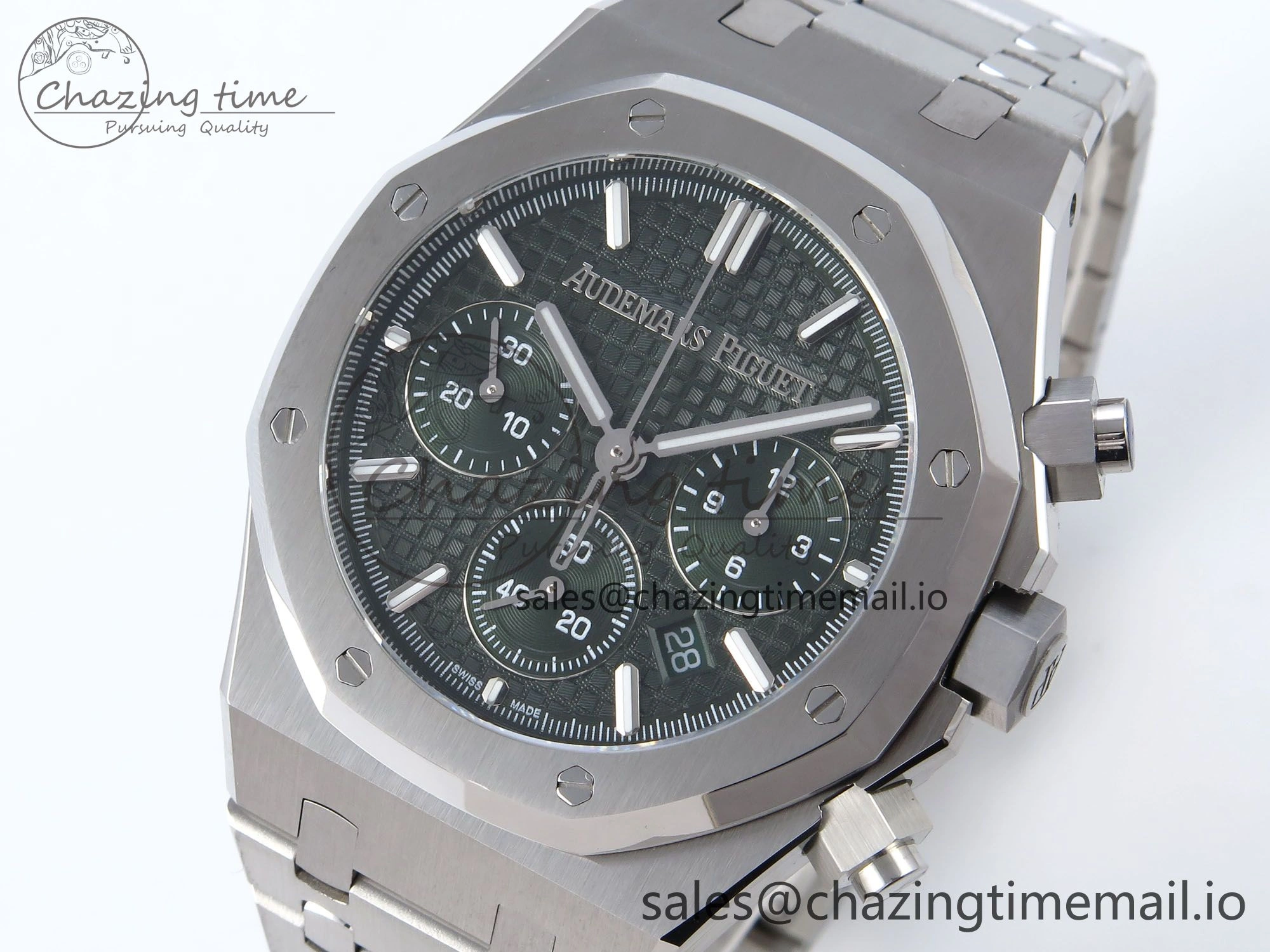 Royal Oak Chrono 26240ST SS BF Best Edition Green Dial on SS Bracelet SH7750