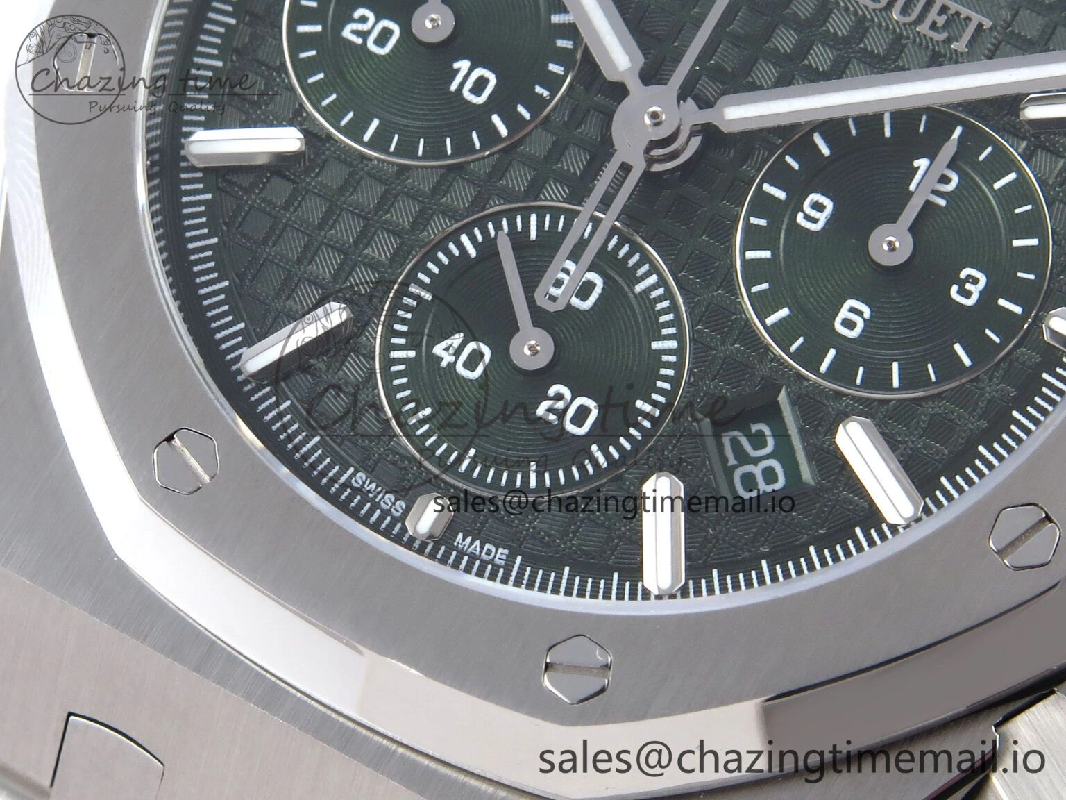 Royal Oak Chrono 26240ST SS BF Best Edition Green Dial on SS Bracelet SH7750
