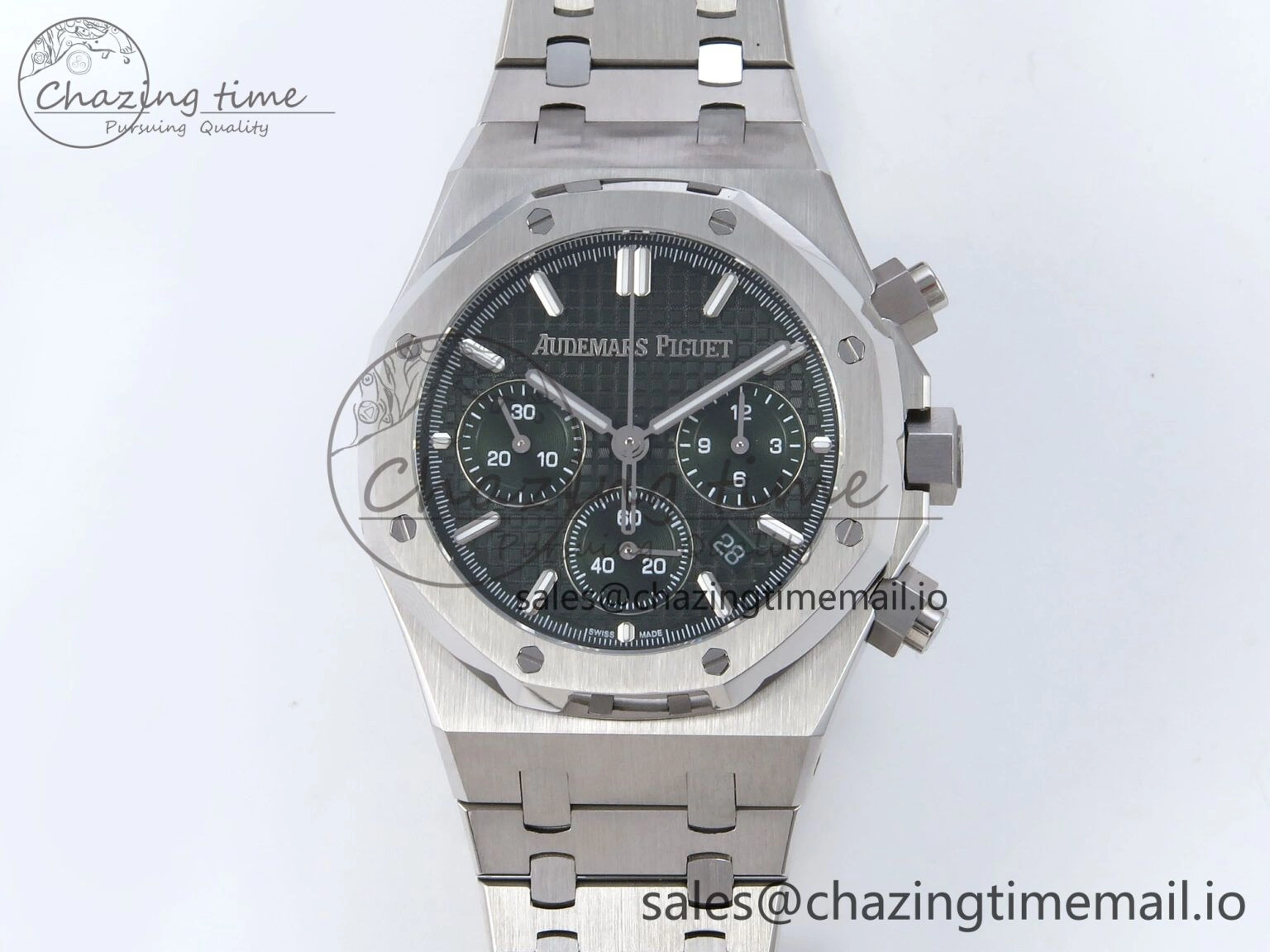 Royal Oak Chrono 26240ST SS BF Best Edition Green Dial on SS Bracelet SH7750