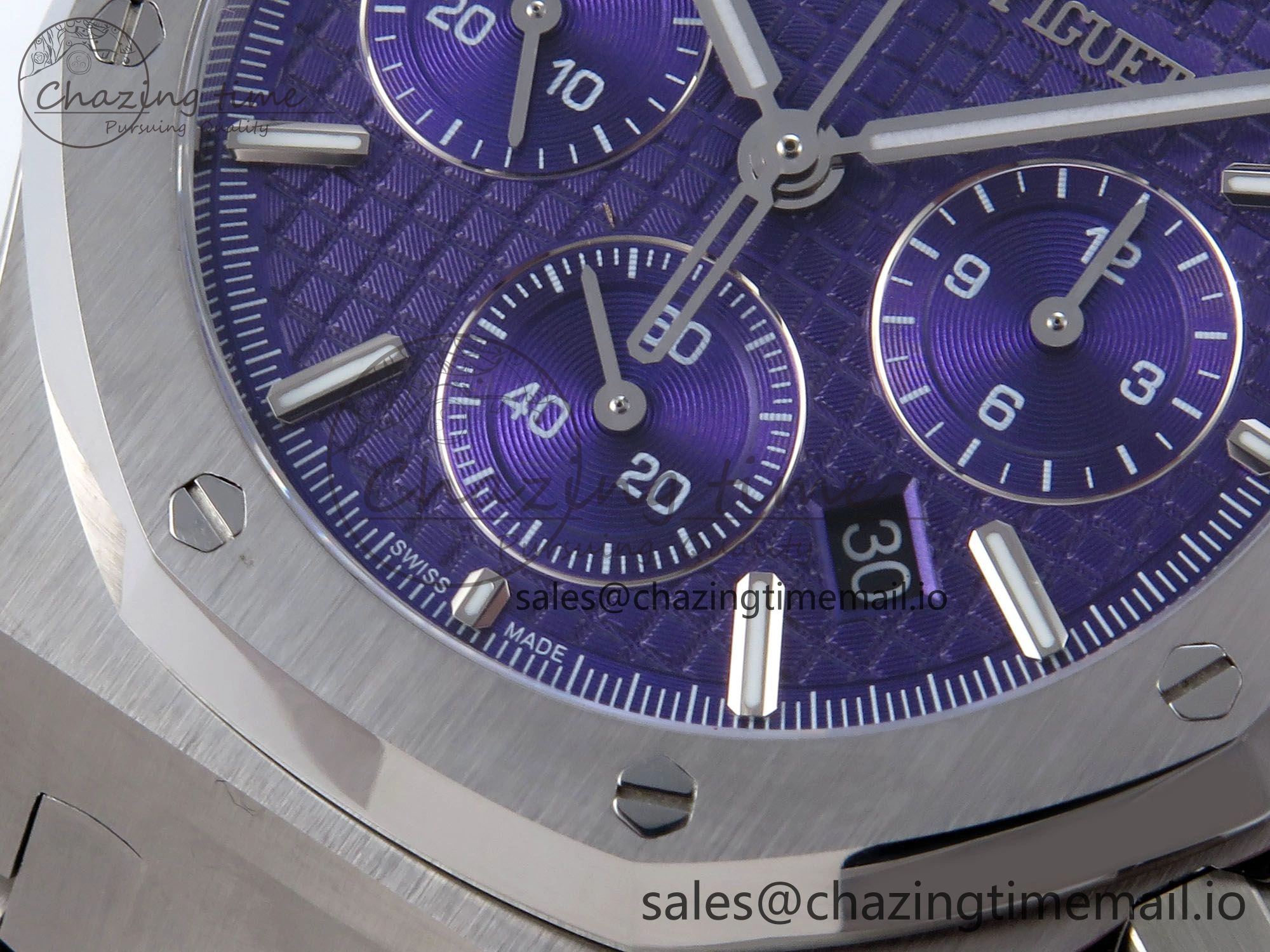 Royal Oak Chrono 26240ST SS BF Best Edition Purple Dial on SS Bracelet SH7750