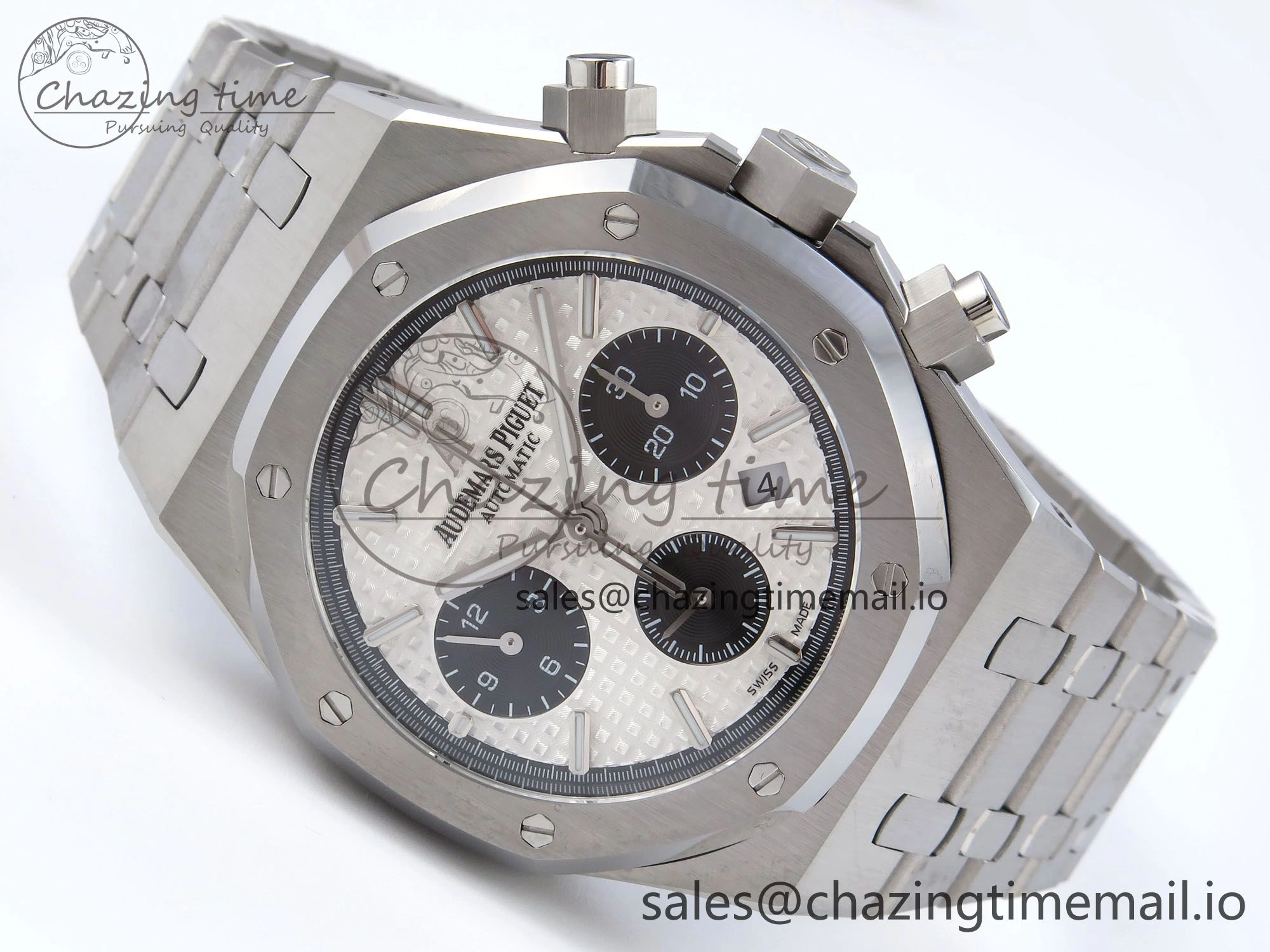 Royal Oak Chrono 26240ST SS BF Best Edition White Black Dial on SS Bracelet SH7750