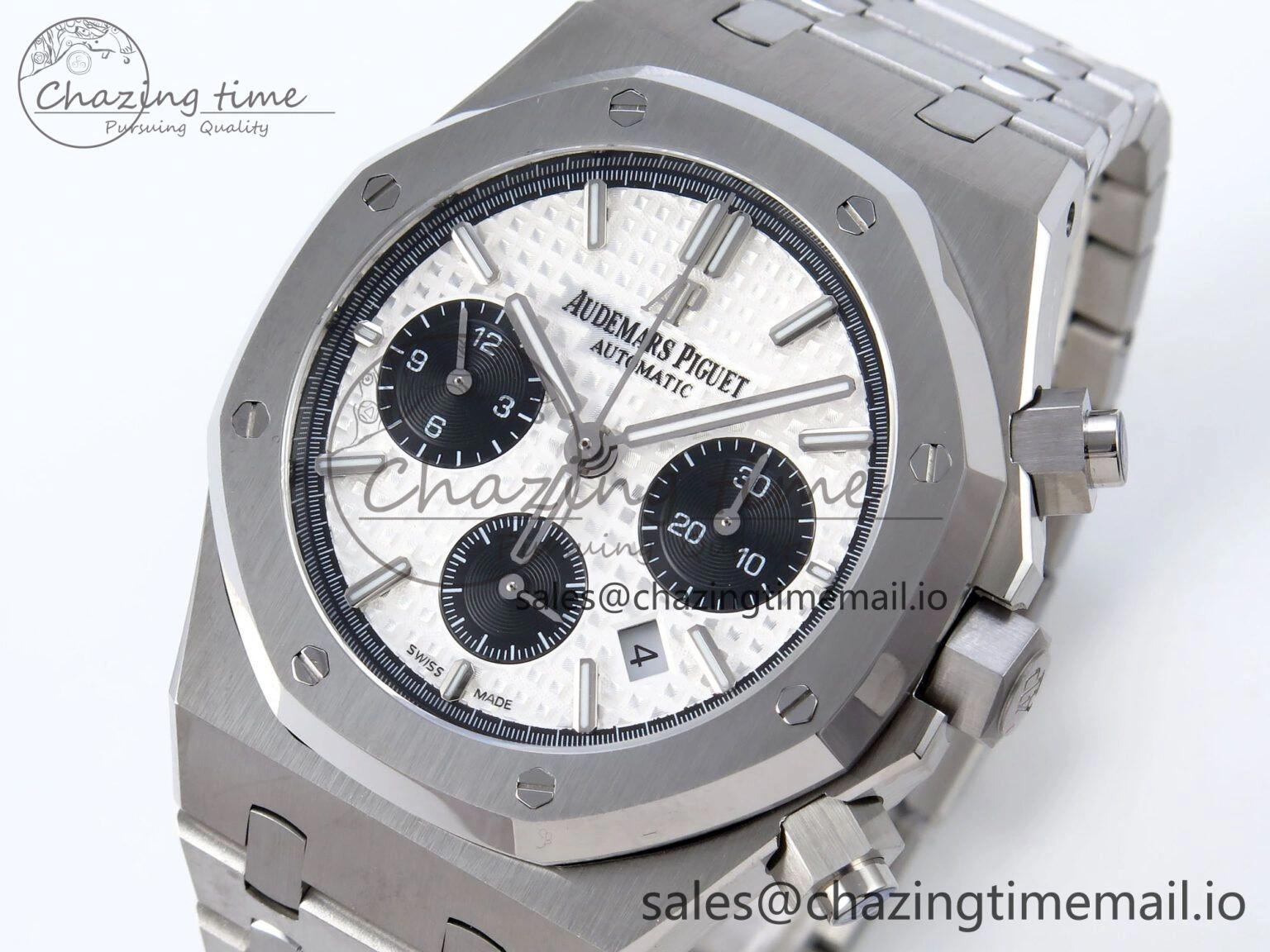 Royal Oak Chrono 26240ST SS BF Best Edition White Black Dial on SS Bracelet SH7750