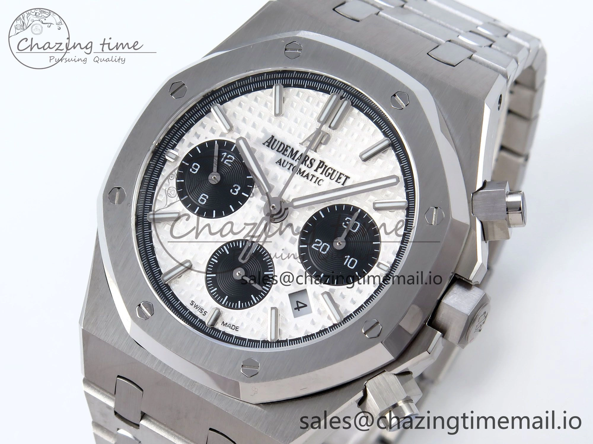 Royal Oak Chrono 26240ST SS BF Best Edition White Black Dial on SS Bracelet SH7750