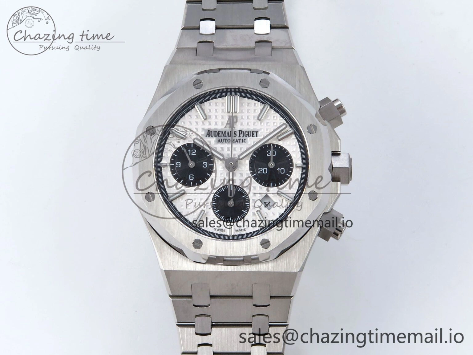 Royal Oak Chrono 26240ST SS BF Best Edition White Black Dial on SS Bracelet SH7750