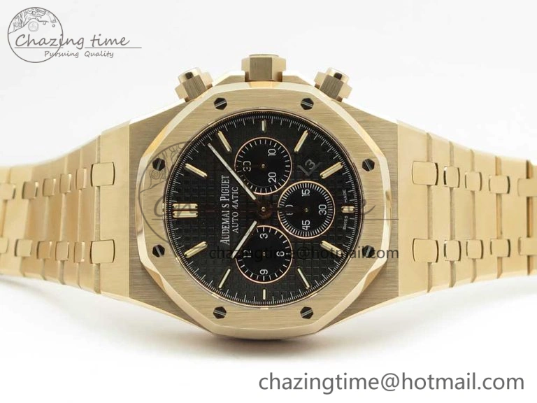 Royal Oak Chrono 26320ST RG OMF 1:1 Best Edition Black Dial on RG Bracelet A7750