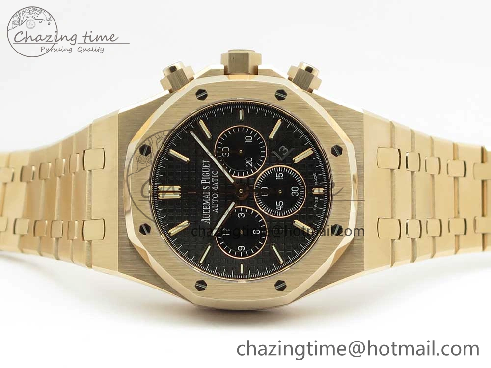 Royal Oak Chrono 26320ST RG OMF 1:1 Best Edition Black Dial on RG Bracelet A7750