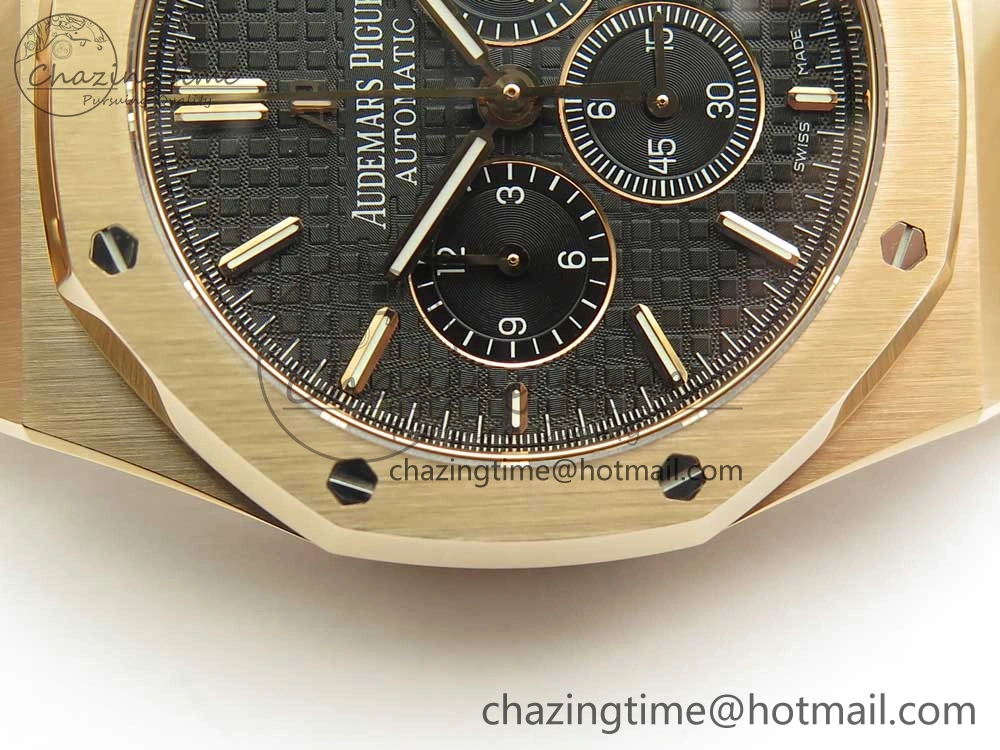 Royal Oak Chrono 26320ST RG OMF 1:1 Best Edition Black Dial on RG Bracelet A7750