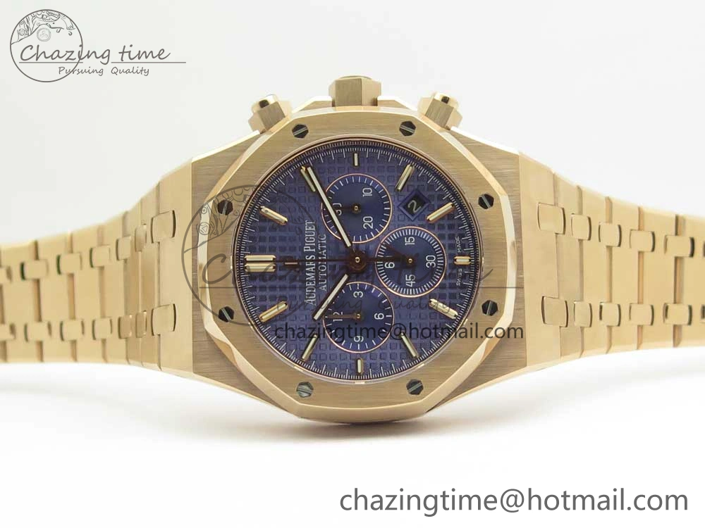 Royal Oak Chrono 26320ST RG OMF 1:1 Best Edition Blue Dial on RG Bracelet A7750