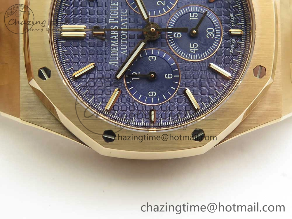 Royal Oak Chrono 26320ST RG OMF 1:1 Best Edition Blue Dial on RG Bracelet A7750