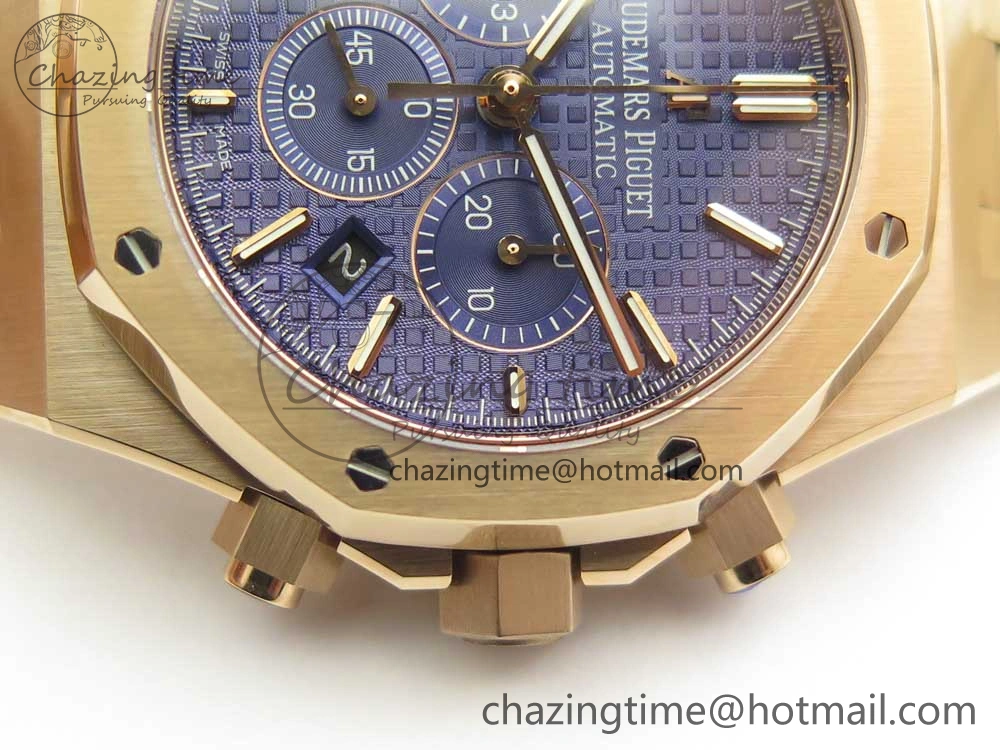 Royal Oak Chrono 26320ST RG OMF 1:1 Best Edition Blue Dial on RG Bracelet A7750