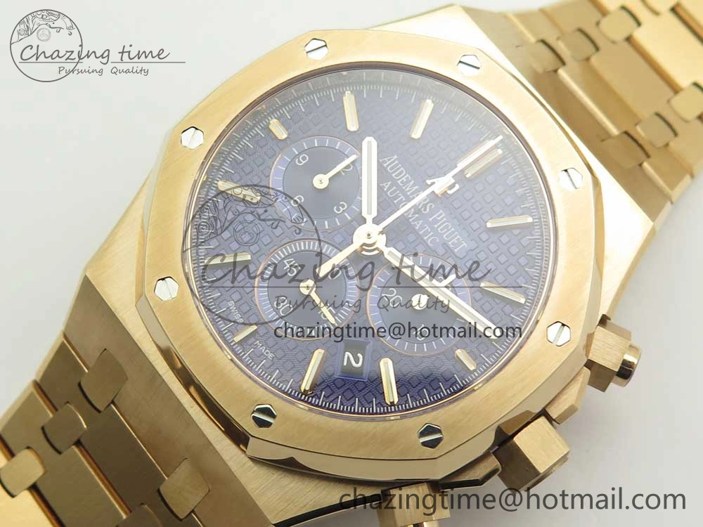 Royal Oak Chrono 26320ST RG OMF 1:1 Best Edition Blue Dial on RG Bracelet A7750