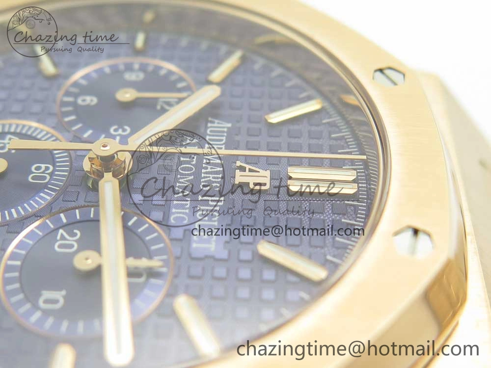 Royal Oak Chrono 26320ST RG OMF 1:1 Best Edition Blue Dial on RG Bracelet A7750