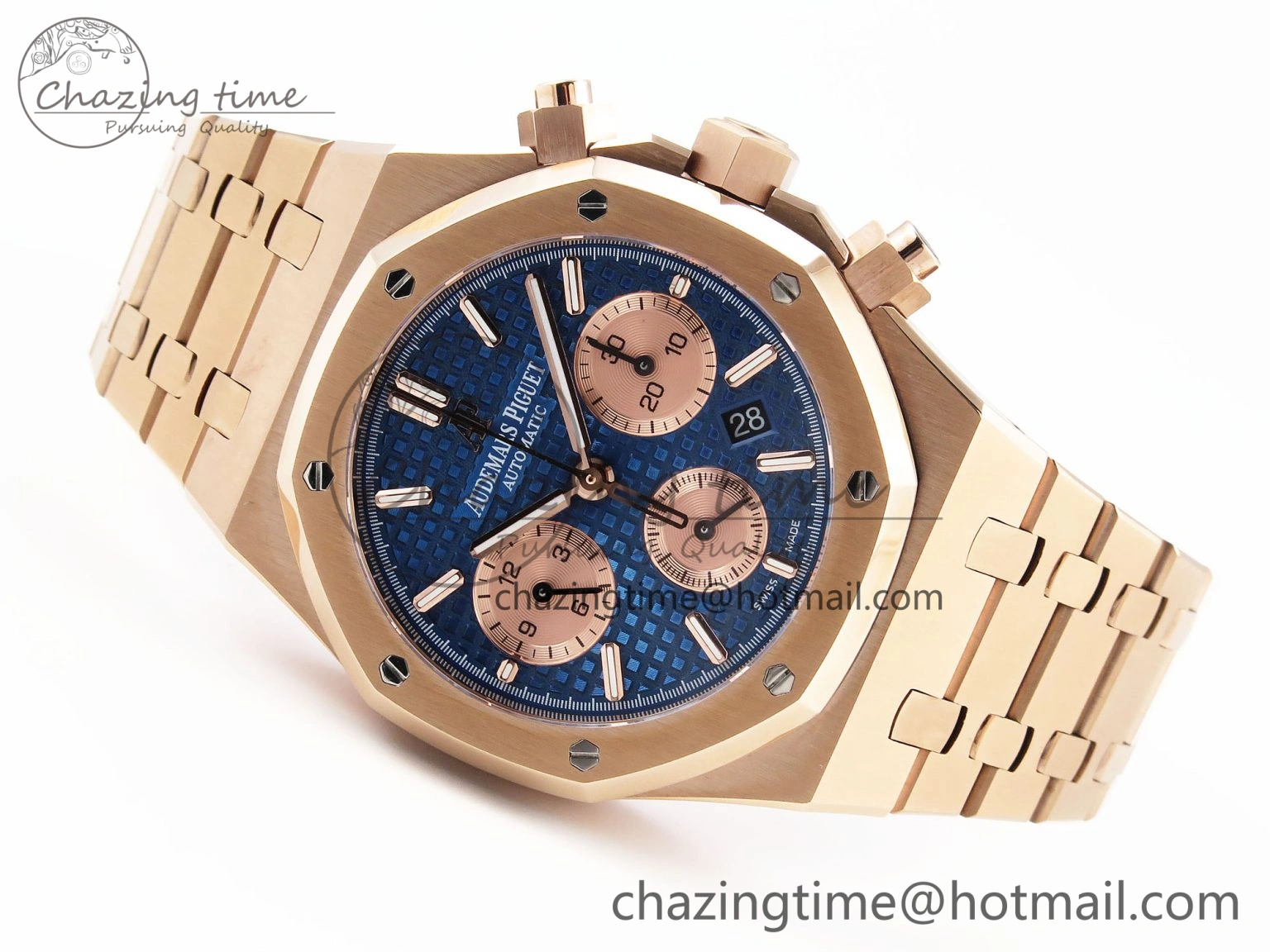 Royal Oak Chrono 26331ST RG IPF 1:1 Best Edition Blue Dial on RG Bracelet A7750