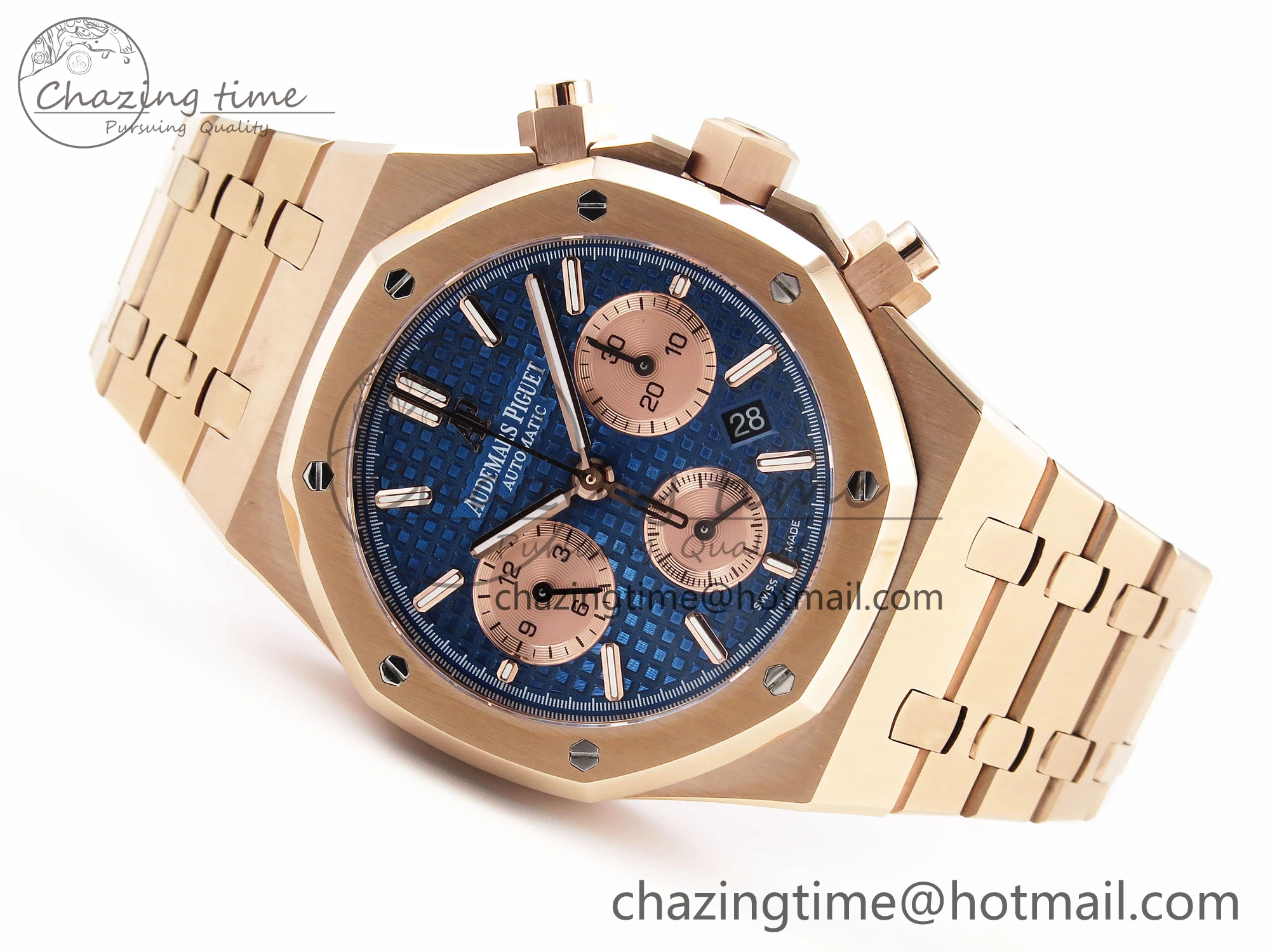Royal Oak Chrono 26331ST RG IPF 1:1 Best Edition Blue Dial on RG Bracelet A7750