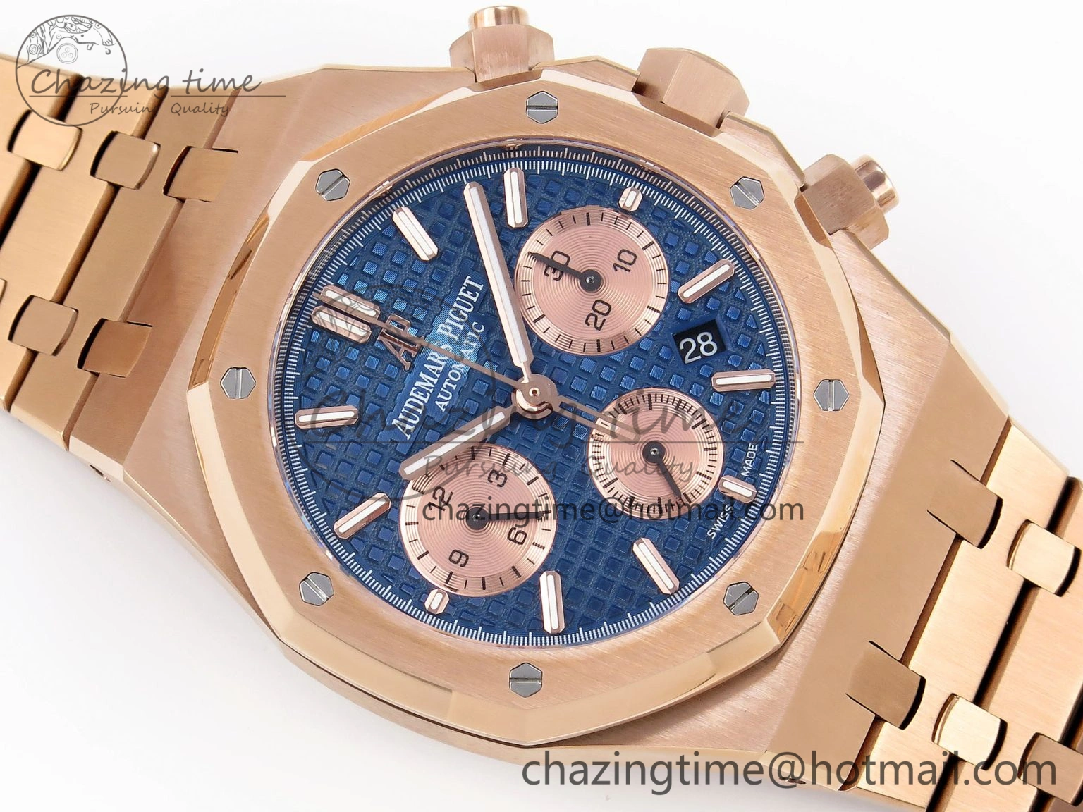 Royal Oak Chrono 26331ST RG IPF 1:1 Best Edition Blue Dial on RG Bracelet A7750