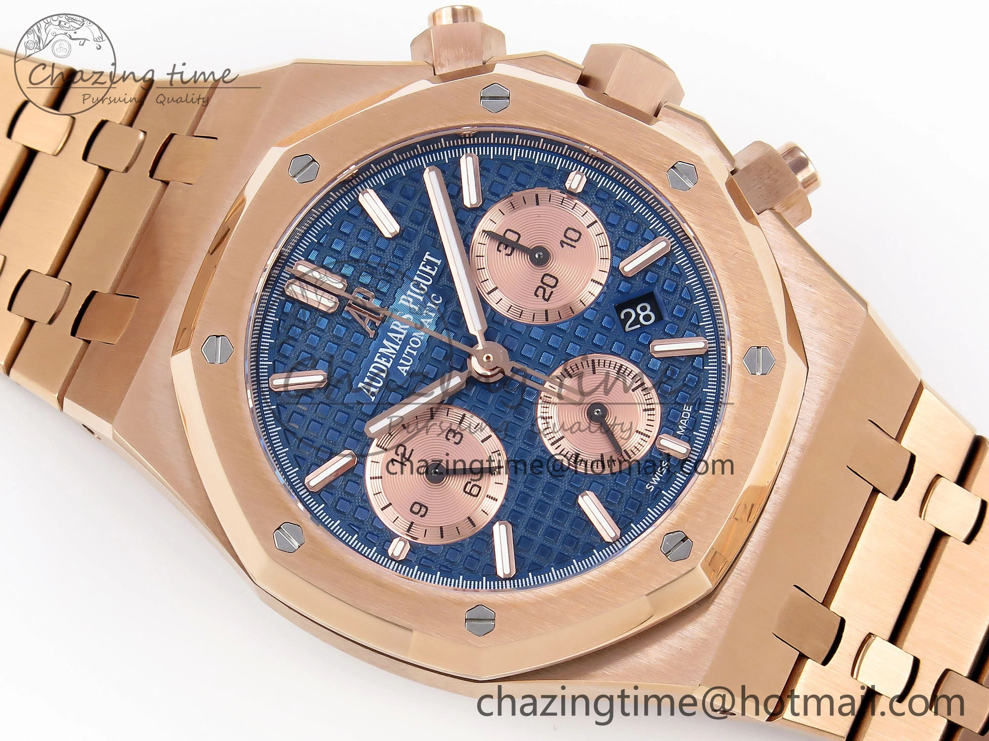 Royal Oak Chrono 26331ST RG IPF 1:1 Best Edition Blue Dial on RG Bracelet A7750