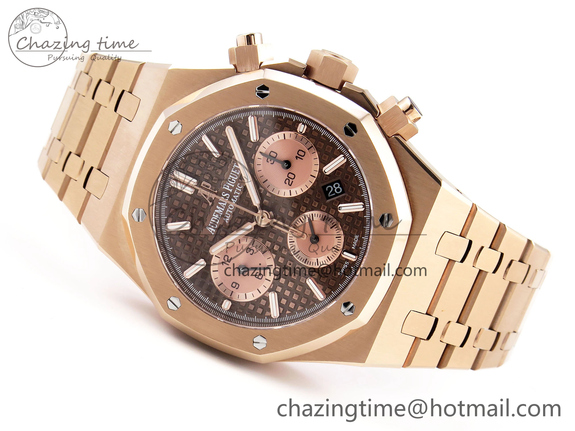 Royal Oak Chrono 26331ST RG IPF 1:1 Best Edition Brown Dial on RG Bracelet A7750