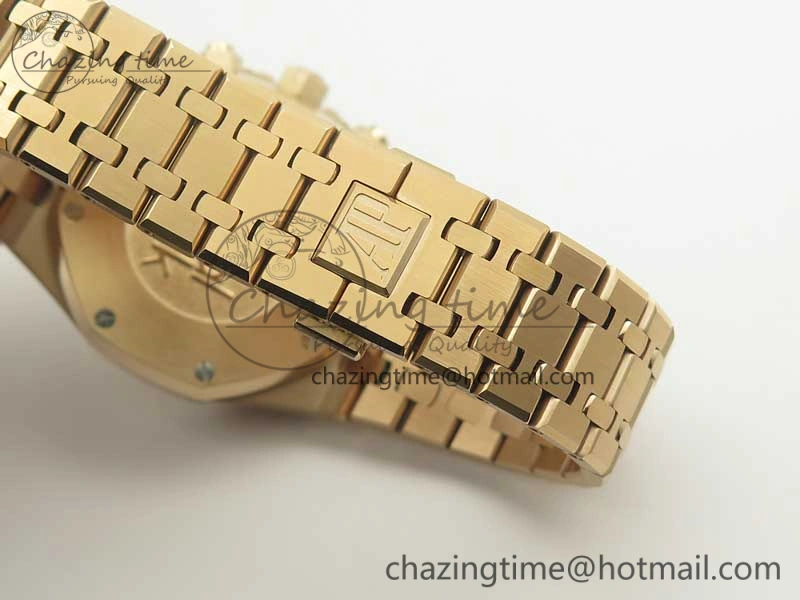 Royal Oak Chrono 26331ST RG OMF 1:1 Best Edition Black Gold Dial on SS Bracelet A7750