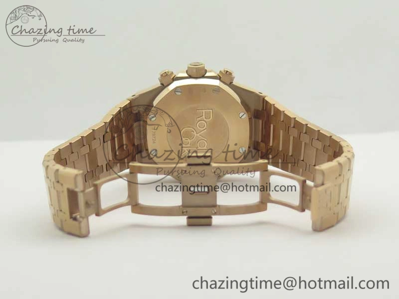 Royal Oak Chrono 26331ST RG OMF 1:1 Best Edition Black Gold Dial on SS Bracelet A7750