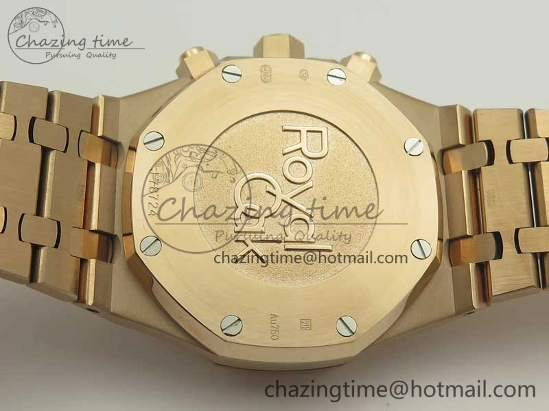 Royal Oak Chrono 26331ST RG OMF 1:1 Best Edition Black Gold Dial on SS Bracelet A7750
