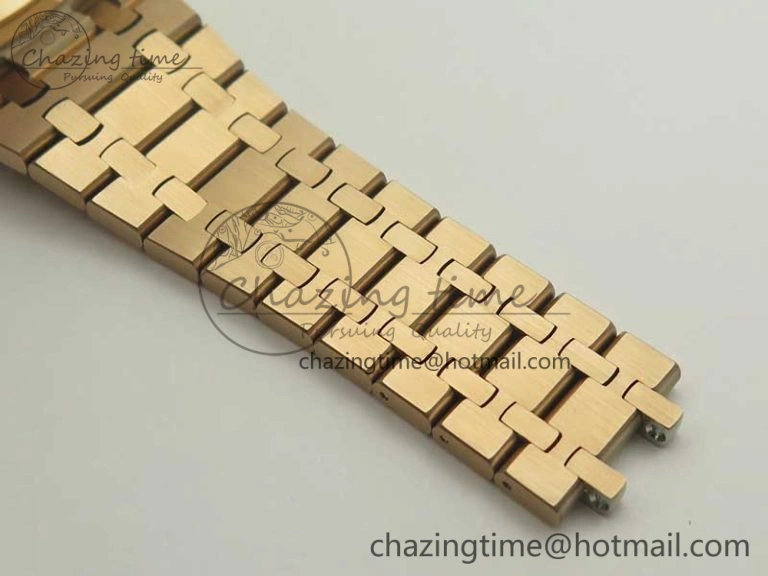 Royal Oak Chrono 26331ST RG OMF 1:1 Best Edition Black Gold Dial on SS Bracelet A7750