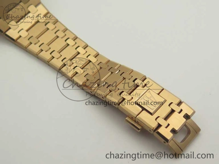 Royal Oak Chrono 26331ST RG OMF 1:1 Best Edition Black Gold Dial on SS Bracelet A7750
