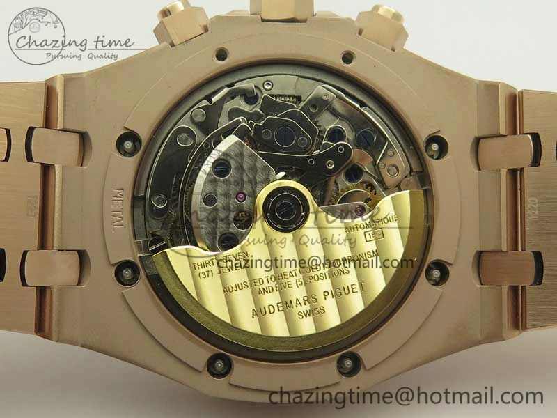 Royal Oak Chrono 26331ST RG OMF 1:1 Best Edition Black Gold Dial on SS Bracelet A7750