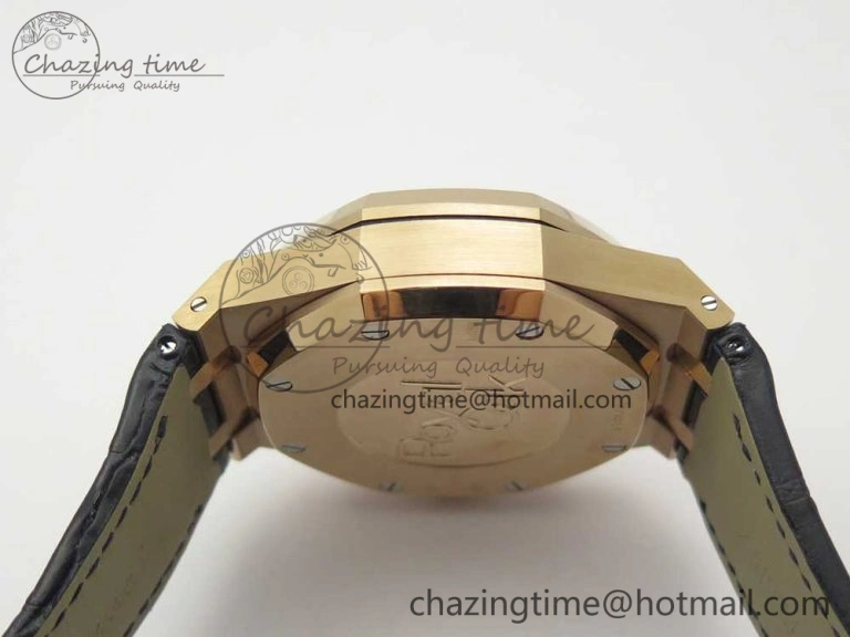 Royal Oak Chrono 26331ST RG OMF 1:1 Best Edition Blue Dial on Blue Leather Strap A7750(Free Rubber Strap)