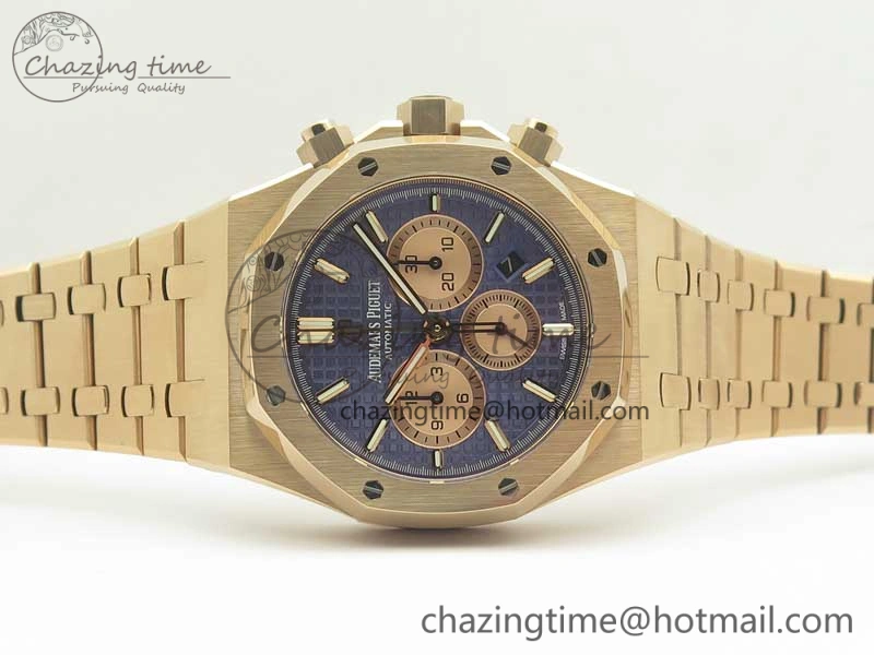 Royal Oak Chrono 26331ST RG OMF 1:1 Best Edition Blue Gold Dial on SS Bracelet A7750