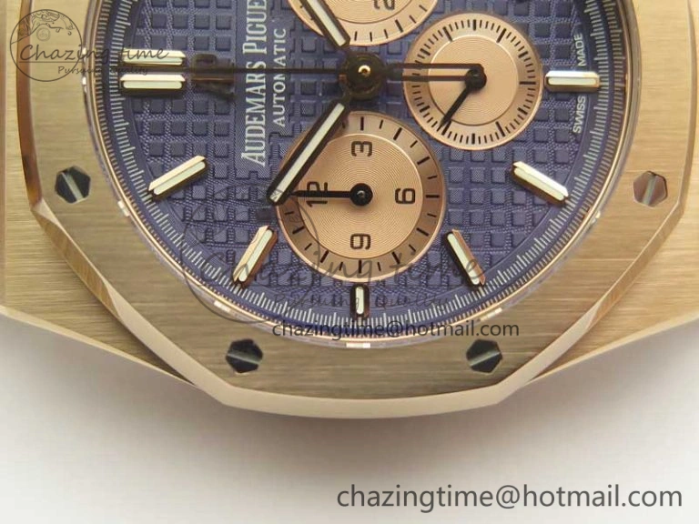 Royal Oak Chrono 26331ST RG OMF 1:1 Best Edition Blue Gold Dial on SS Bracelet A7750