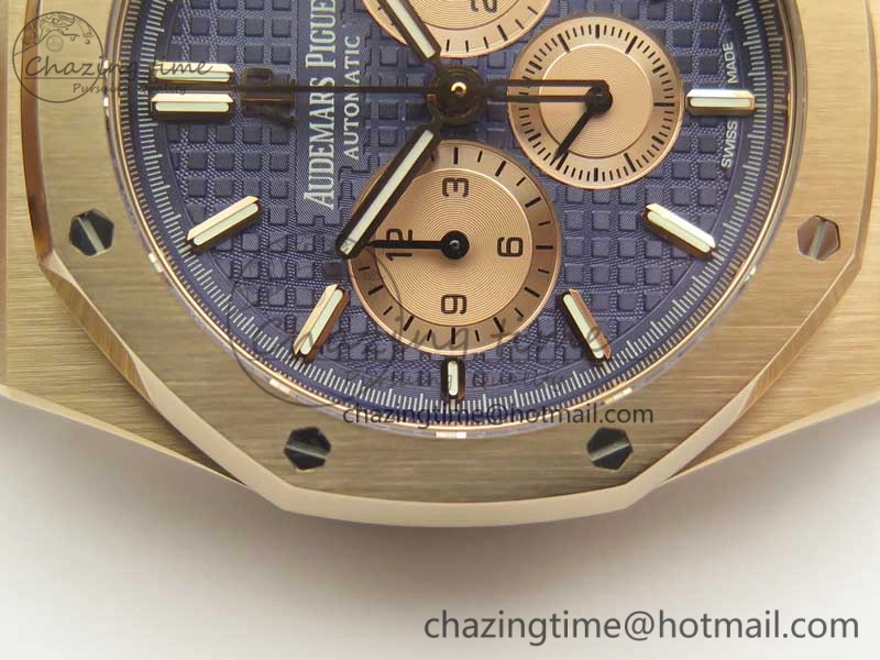 Royal Oak Chrono 26331ST RG OMF 1:1 Best Edition Blue Gold Dial on SS Bracelet A7750