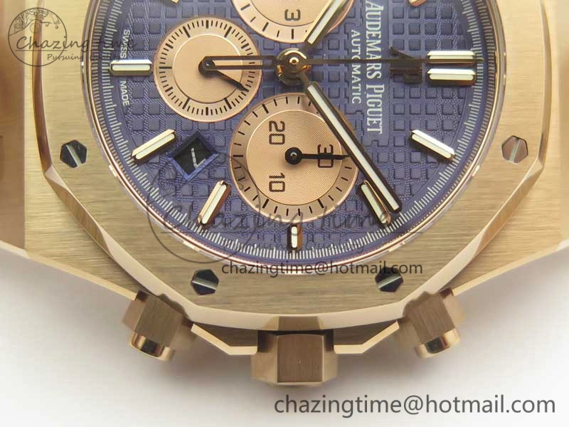 Royal Oak Chrono 26331ST RG OMF 1:1 Best Edition Blue Gold Dial on SS Bracelet A7750