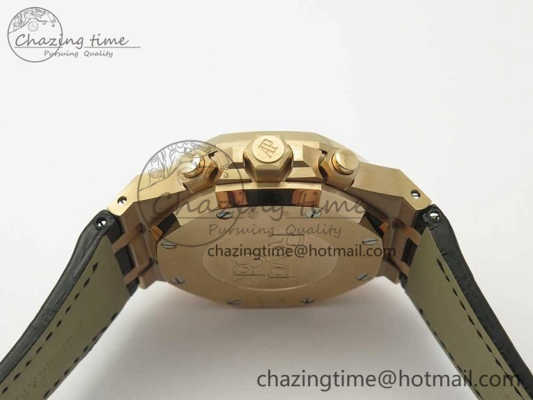 Royal Oak Chrono 26331ST RG OMF 1:1 Best Edition Brown Dial on Brown Leather Strap A7750(Free Rubber Strap)