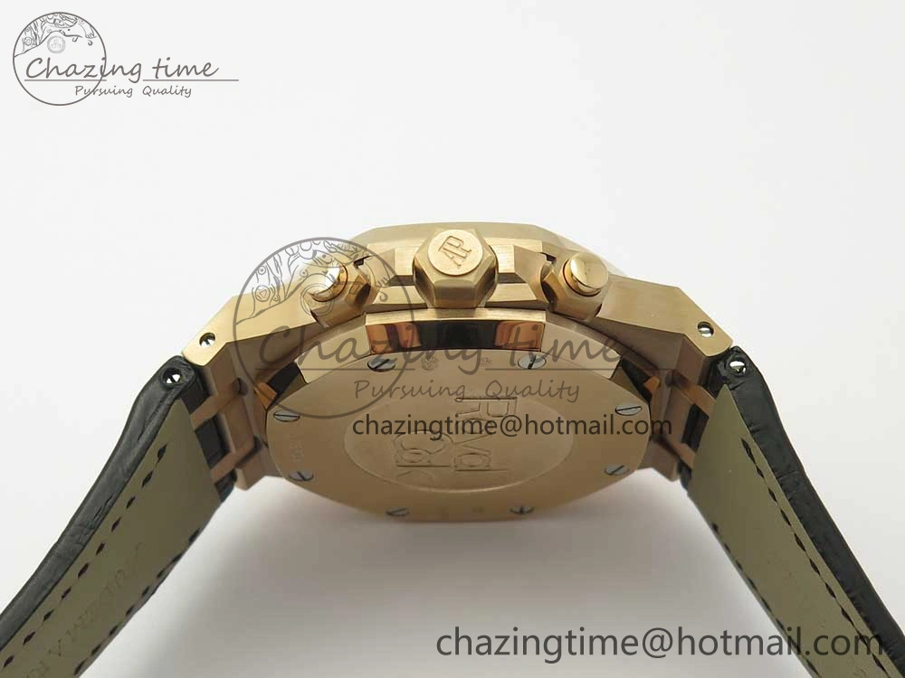 Royal Oak Chrono 26331ST RG OMF 1:1 Best Edition Brown Dial on Brown Leather Strap A7750(Free Rubber Strap)
