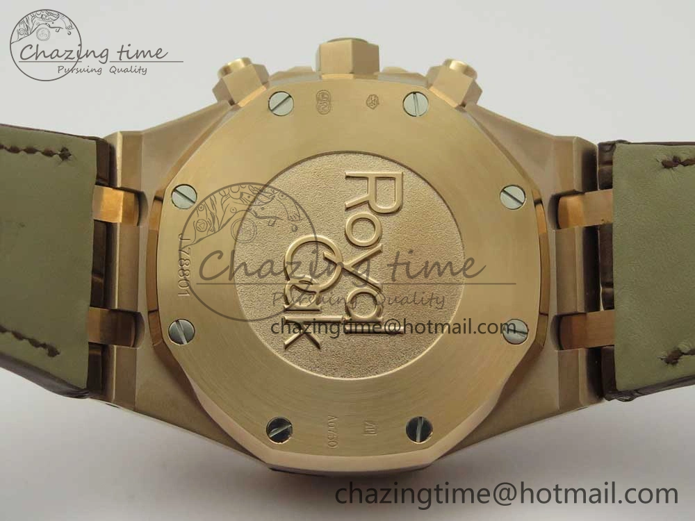 Royal Oak Chrono 26331ST RG OMF 1:1 Best Edition Brown Dial on Brown Leather Strap A7750(Free Rubber Strap)