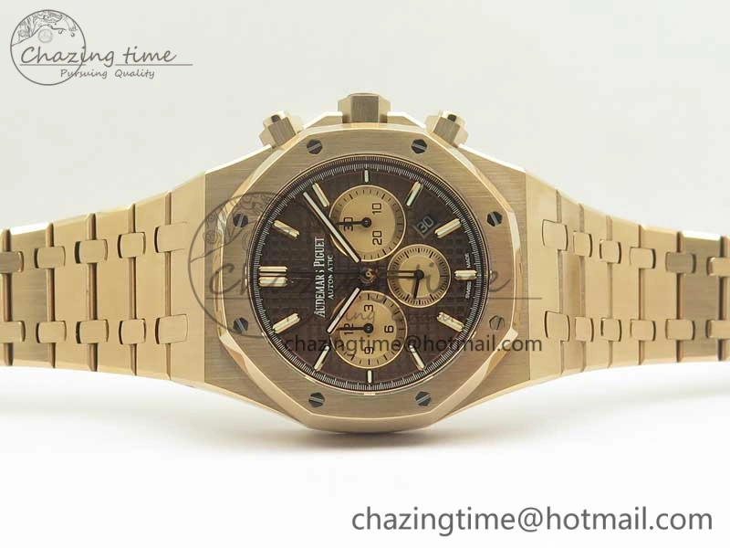 Royal Oak Chrono 26331ST RG OMF 1:1 Best Edition Brown Gold Dial on SS Bracelet A7750