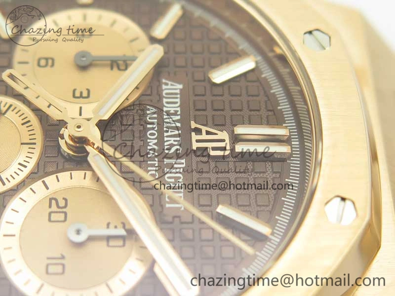 Royal Oak Chrono 26331ST RG OMF 1:1 Best Edition Brown Gold Dial on SS Bracelet A7750