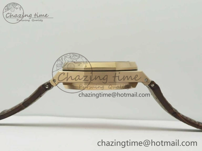 Royal Oak Chrono 26331ST RG OMF 1:1 Best Edition White dial on Brown Leather Strap A7750(Free Rubber Strap)