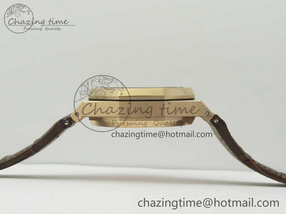 Royal Oak Chrono 26331ST RG OMF 1:1 Best Edition White dial on Brown Leather Strap A7750(Free Rubber Strap)