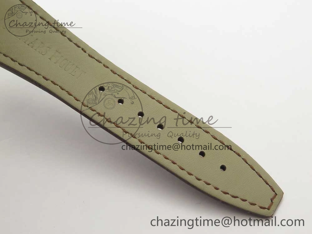 Royal Oak Chrono 26331ST RG OMF 1:1 Best Edition White dial on Brown Leather Strap A7750(Free Rubber Strap)