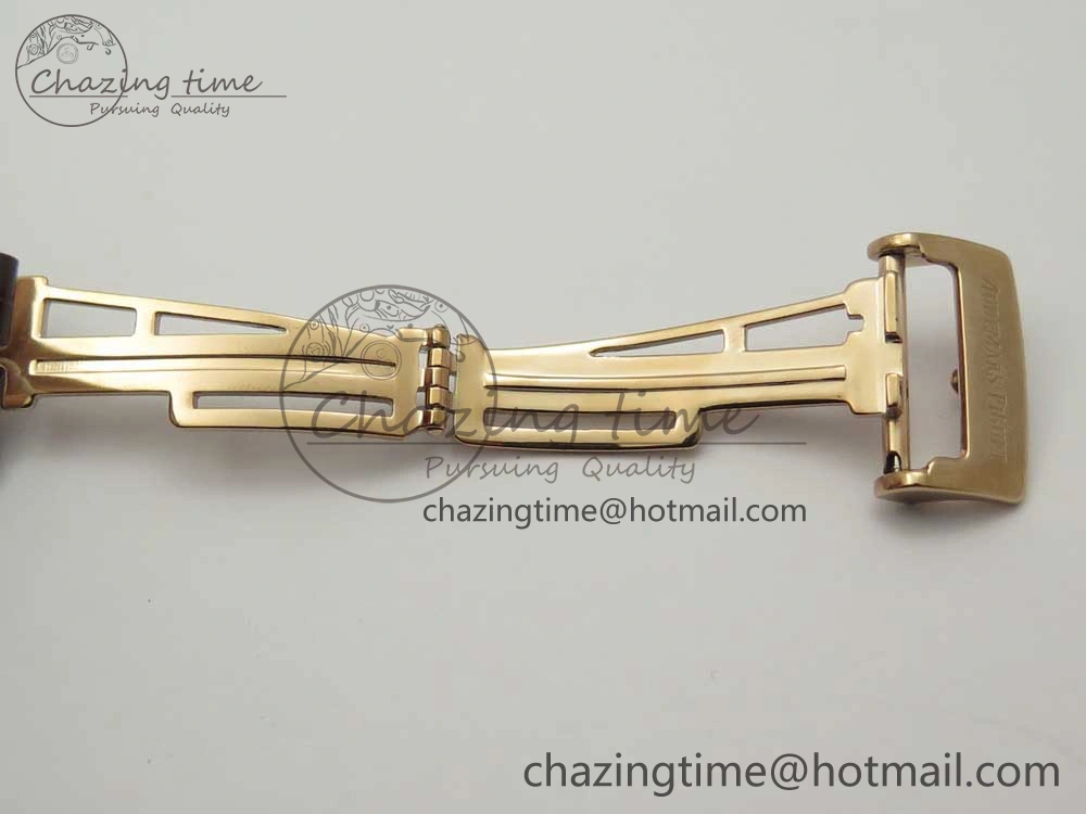Royal Oak Chrono 26331ST RG OMF 1:1 Best Edition White dial on Brown Leather Strap A7750(Free Rubber Strap)