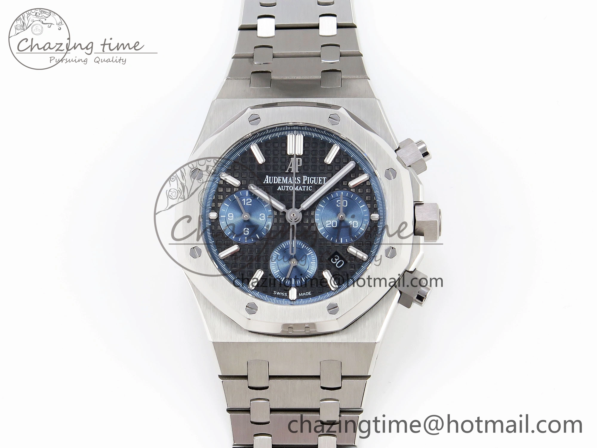 Royal Oak Chrono 26331ST SS IPF 1:1 Best Edition Black Dial Blue Subdial on SS Bracelet A7750