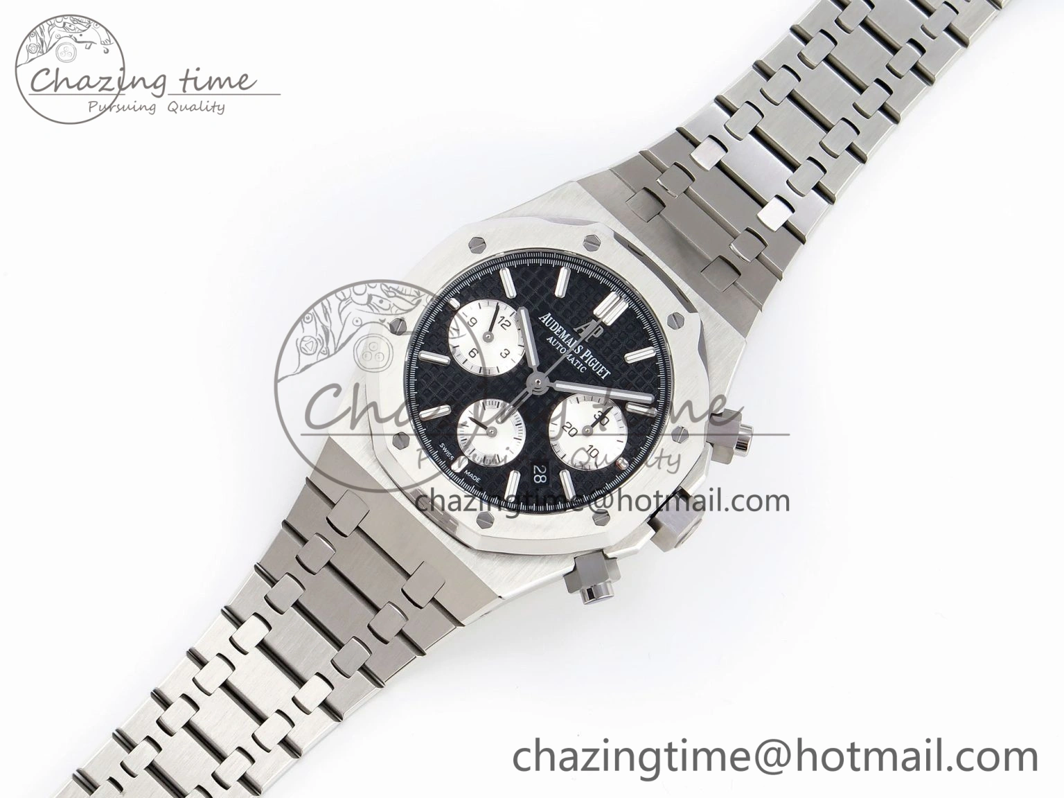 Royal Oak Chrono 26331ST SS IPF 1:1 Best Edition Black Dial White Subdial on SS Bracelet A7750