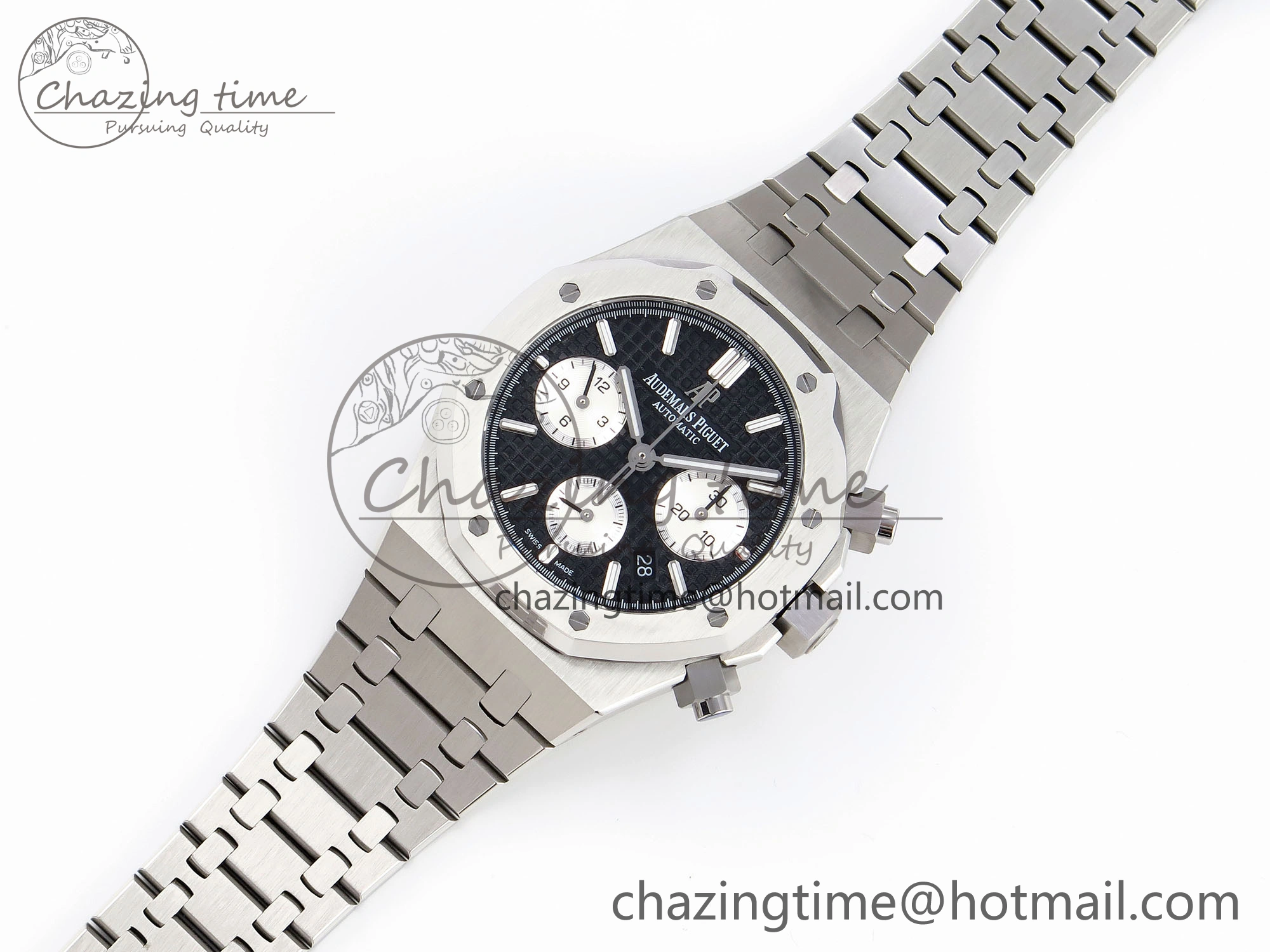 Royal Oak Chrono 26331ST SS IPF 1:1 Best Edition Black Dial White Subdial on SS Bracelet A7750