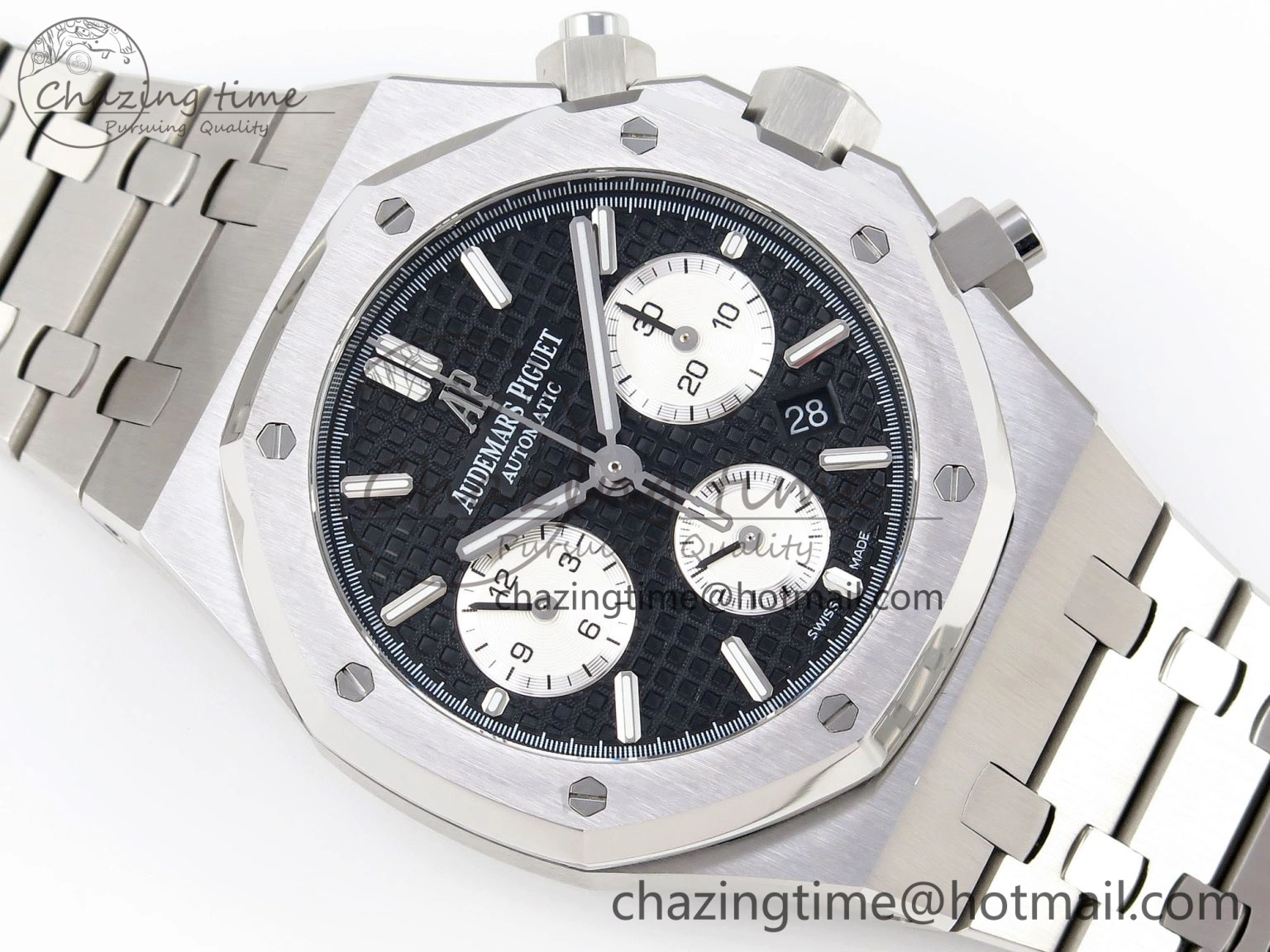 Royal Oak Chrono 26331ST SS IPF 1:1 Best Edition Black Dial White Subdial on SS Bracelet A7750
